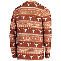 Men's Concepts Sport Texas Orange Longhorns Ugly Sweater Knit Long Sleeve Top and Pant Set