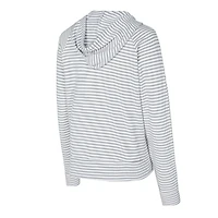 Men's Concepts Sport  White/Gray Texas Longhorns French Terry Striped V-Neck Pullover Hoodie