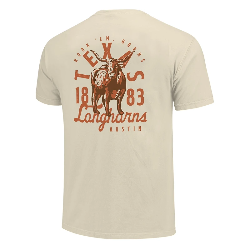 T-shirt crème pour homme avec motif mascotte des Texas Longhorns