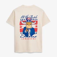 Men's  Cream Texas Longhorns Uncle Sam Mascot T-Shirt