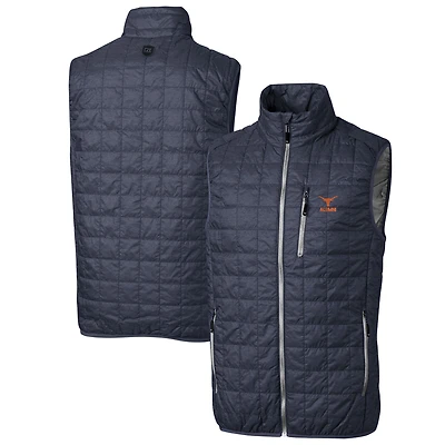 Gilet matelassé isolant entièrement zippé Rainier PrimaLoft Eco pour homme, coupe-vent et anthracite, avec logo des anciens Texas Longhorns
