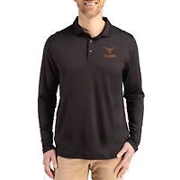 Men's Cutter & Buck  Black Texas Longhorns Alumni Coastline Epic Comfort Long-Sleeve Polo