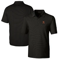 Polo extensible DryTec à rayures crayon Forge pour homme, noir, avec logo des anciens Texas Longhorns, Cutter & Buck
