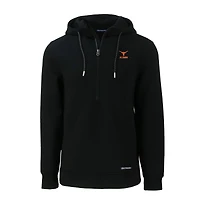 Men's Cutter & Buck  Black Texas Longhorns Alumni Logo Roam Eco Recycled Half-Zip Pullover Hoodie