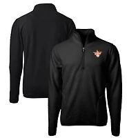 Men's Cutter & Buck Black Texas Longhorns Big Tall Cascade Eco Sherpa Fleece Quarter-Zip Jacket