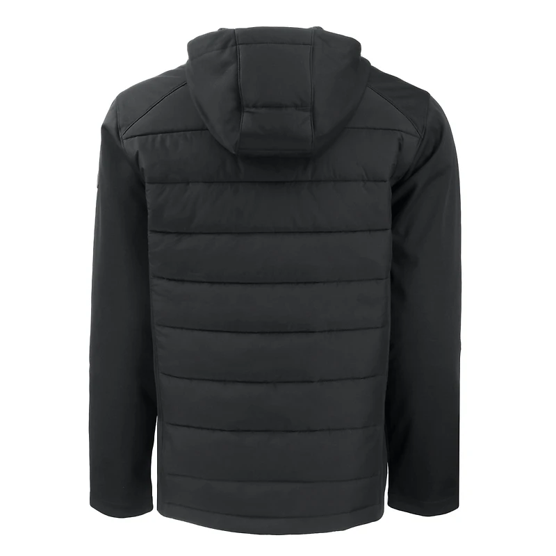 Men's Cutter & Buck Black Texas Longhorns Big Tall Evoke Hybrid Eco Softshell Recycled Full-Zip Hooded PrimaLoft Jacket