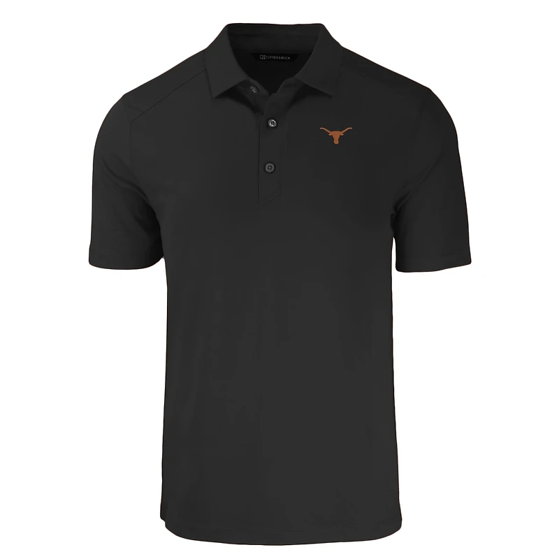 Polo Cutter & Buck Black Texas Longhorns pour homme, grandes tailles, Forge Eco Stretch en tissu recyclé