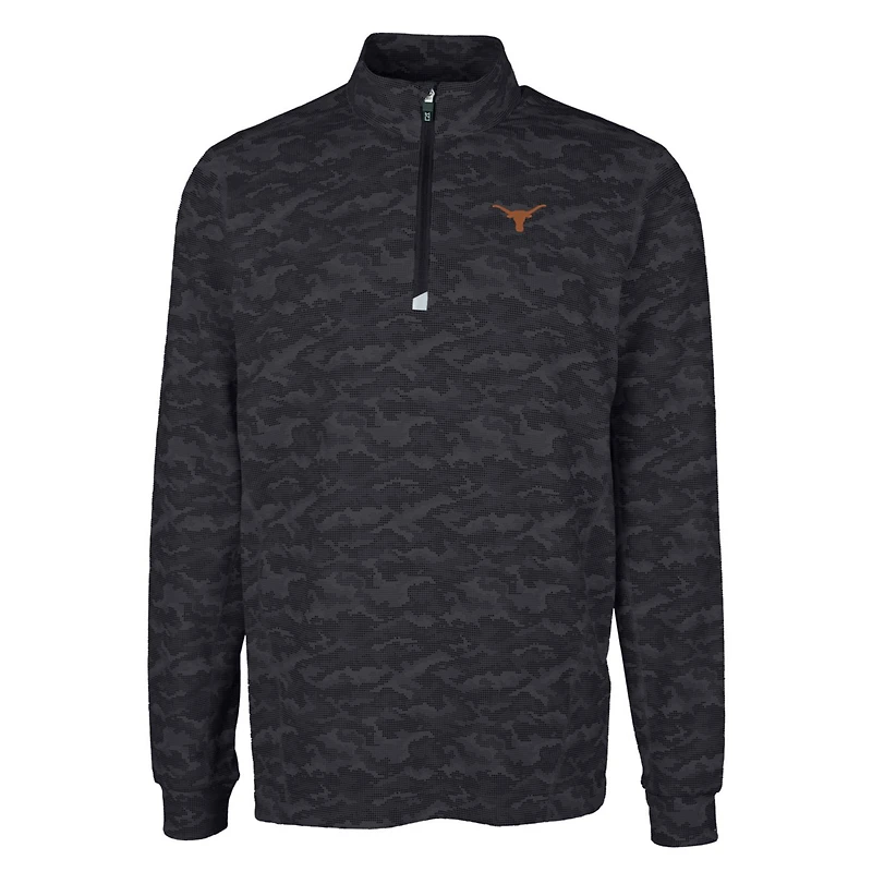 Pull-over extensible à fermeture éclair quart de tour pour homme, coupeur et buck, Texas Longhorns, grandes tailles, imprimé camouflage Traverse