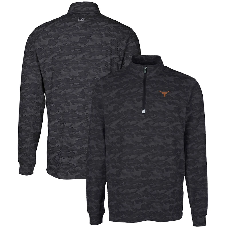 Pull-over extensible à fermeture éclair quart de tour pour homme, coupeur et buck, Texas Longhorns, grandes tailles, imprimé camouflage Traverse