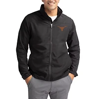 Veste zippée intégrale Cutter & Buck Black Texas Longhorns Charter Eco Recycled pour homme