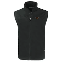 Gilet zippé intégral Cutter & Buck Black Texas Longhorns Charter Eco Recycled pour homme