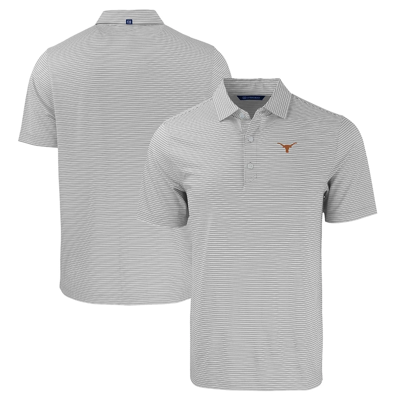 Men's Cutter & Buck  Gray/White Texas Longhorns Big Tall Forge Eco Double Stripe Stretch Recycled Polo