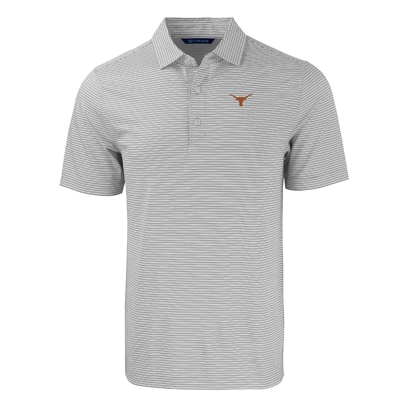 Men's Cutter & Buck  Gray/White Texas Longhorns Big Tall Forge Eco Double Stripe Stretch Recycled Polo