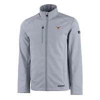 Veste zippée intégrale Cutter & Buck Gray Texas Longhorns Evoke Eco Softshell recyclée pour homme