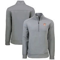 Men's Cutter & Buck  Gray Texas Longhorns Roam Eco Recycled Quarter-Zip Sweatshirt