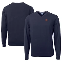 Pull à col en V bleu marine pour homme, Cutter & Buck, Texas Longhorns Alumni Logo Lakemont Tri-Blend