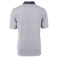 Men's Cutter & Buck  Navy Texas Longhorns Alumni Logo Virtue Eco Pique Micro Stripe Recycled Polo