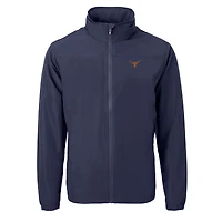 Men's Cutter & Buck  Navy Texas Longhorns Big Tall Charter Eco Knit Recycled Full-Zip Jacket