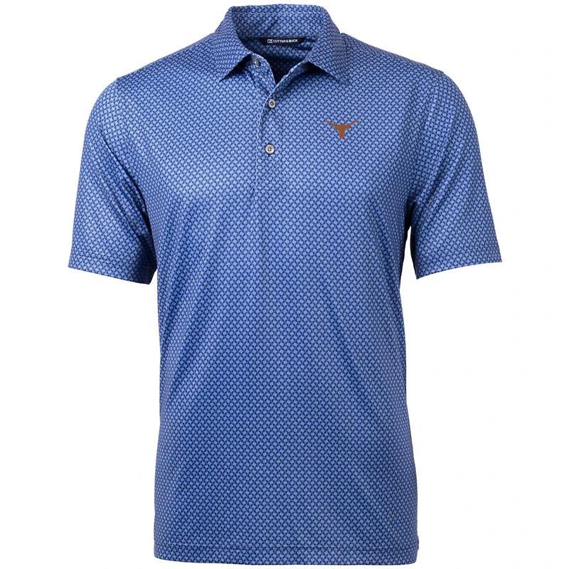 Polo bleu marine à imprimé bannière Pike pour homme, Cutter & Buck, Texas Longhorns, taille grande et