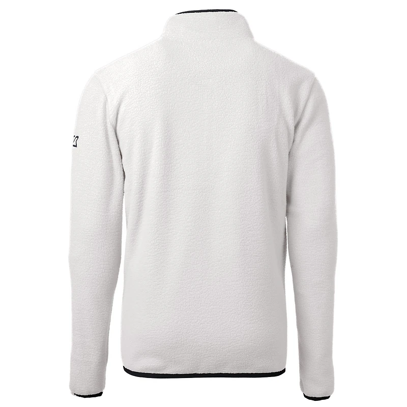 Men's Cutter & Buck  Oatmeal Texas Longhorns Alumni Logo Cascade Eco Sherpa Fleece Quarter-Zip Pullover Jacket