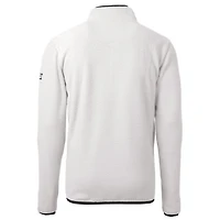 Men's Cutter & Buck  Oatmeal Texas Longhorns Alumni Logo Cascade Eco Sherpa Fleece Quarter-Zip Pullover Jacket