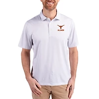 Men's Cutter & Buck White Texas Longhorns Alumni Pike Eco Symmetry Print Stretch Recycled Polo