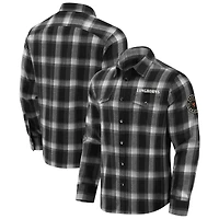 Men's Darius Rucker Collection by Fanatics Black Texas Longhorns Flannel Plaid Full-Snap Shirt