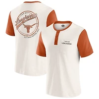 T-shirt Henley à blocs de couleurs crème/orange Texas Longhorns pour homme la collection Darius Rucker par Fanatics