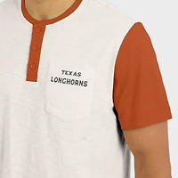 T-shirt Henley à blocs de couleurs crème/orange Texas Longhorns pour homme la collection Darius Rucker par Fanatics