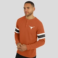 Men's Darius Rucker Collection by Fanatics Texas Orange Longhorns Waffle-Knit Raglan Long Sleeve Henley T-Shirt