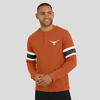Men's Darius Rucker Collection by Fanatics Texas Orange Longhorns Waffle-Knit Raglan Long Sleeve Henley T-Shirt