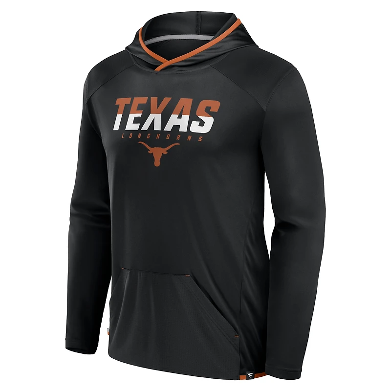 Men's Fanatics Black/Texas Orange Texas Longhorns Transitional Hoodie T-Shirt