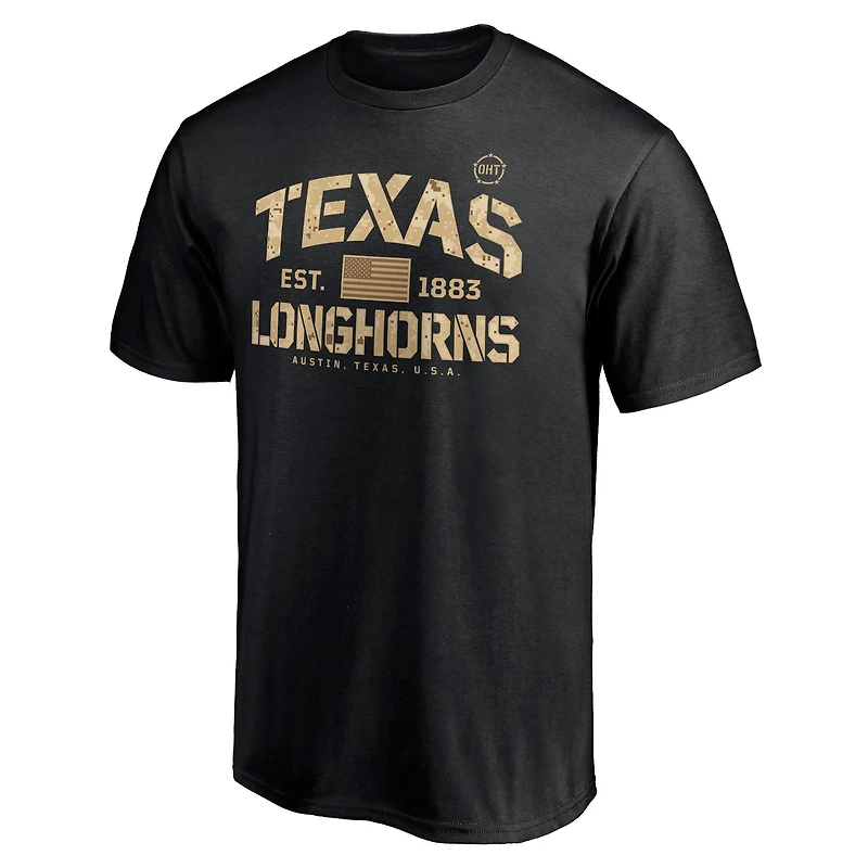 Men's Fanatics Black Texas Longhorns OHT Military Appreciation Boot Camp T-Shirt