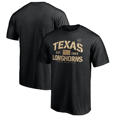 T-shirt Fanatics Black Texas Longhorns OHT Military Appreciation Boot Camp pour homme