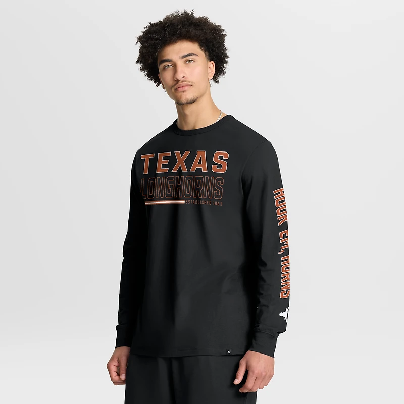 T-shirt à manches longues noir Texas Longhorns Quad Fuel The Fire pour homme