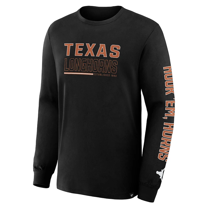 T-shirt à manches longues noir Texas Longhorns Quad Fuel The Fire pour homme