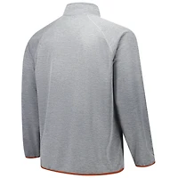 Men's Fanatics Gray Texas Longhorns Raglan Big &Tall Quarter-Zip Top