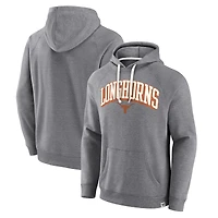 Men's Fanatics Heather Gray Texas Longhorns True Classics On Deck Raglan Fleece Pullover Hoodie