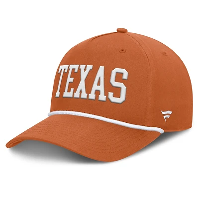 Casquette ajustable Fanatics Texas Orange Texas Longhorns Foul Ball Rope pour homme