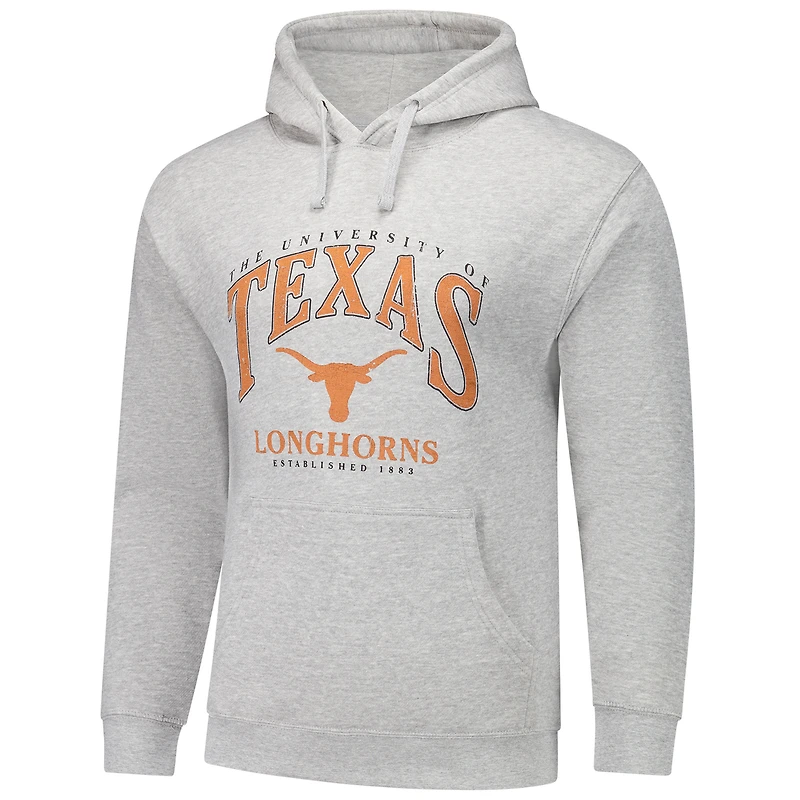 Sweat à capuche enfiler Tall Arch Essential pour homme, gris chiné, Texas Longhorns