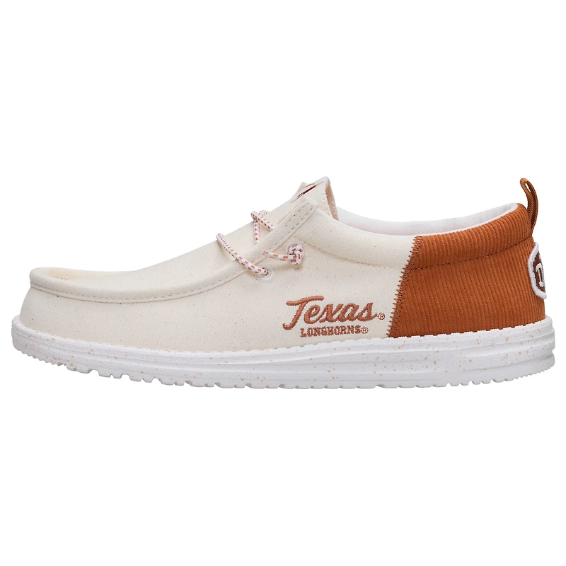 Men's Hey Dude  White/Texas Orange Texas Longhorns Wally Casual Slip-On Shoes