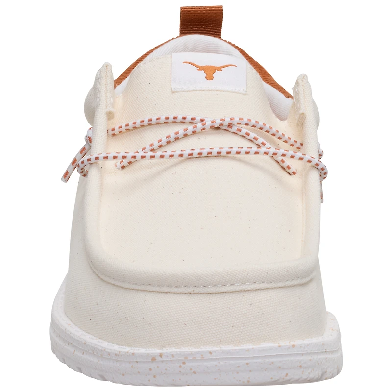Men's Hey Dude  White/Texas Orange Texas Longhorns Wally Casual Slip-On Shoes