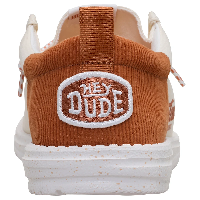 Men's Hey Dude  White/Texas Orange Texas Longhorns Wally Casual Slip-On Shoes