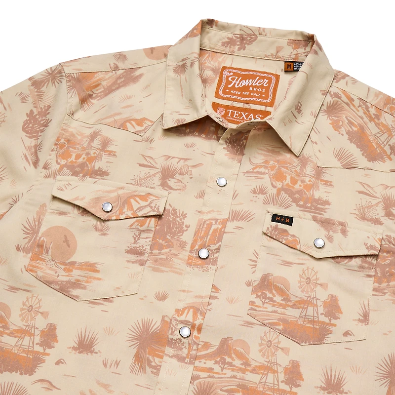 Men's Howler Brothers Tan Texas Longhorns Full-Snap Shirt
