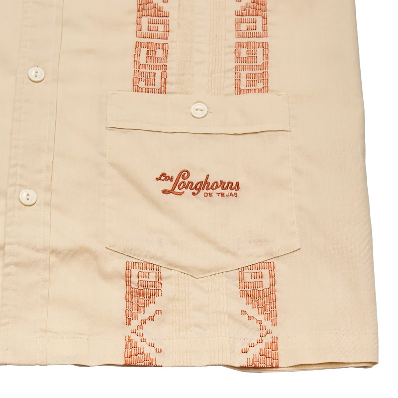 Men's Howler Brothers Tan Texas Longhorns Guayabera Full-Snap Shirt