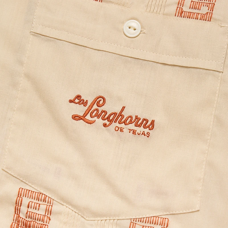 Men's Howler Brothers Tan Texas Longhorns Guayabera Full-Snap Shirt