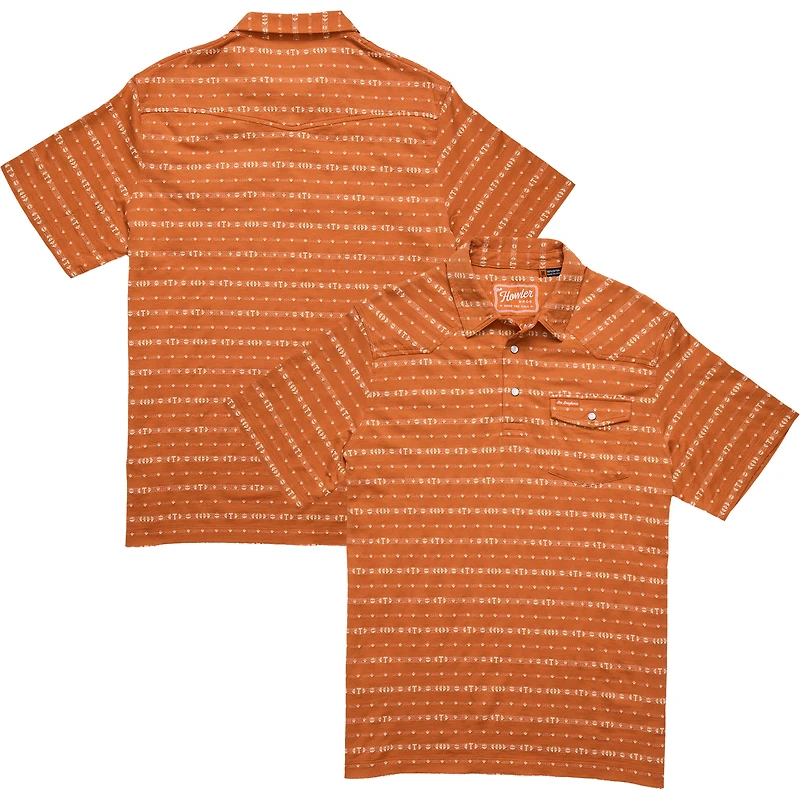 Men's Howler Brothers Texas Orange Longhorns Jacquard Ranchero Polo