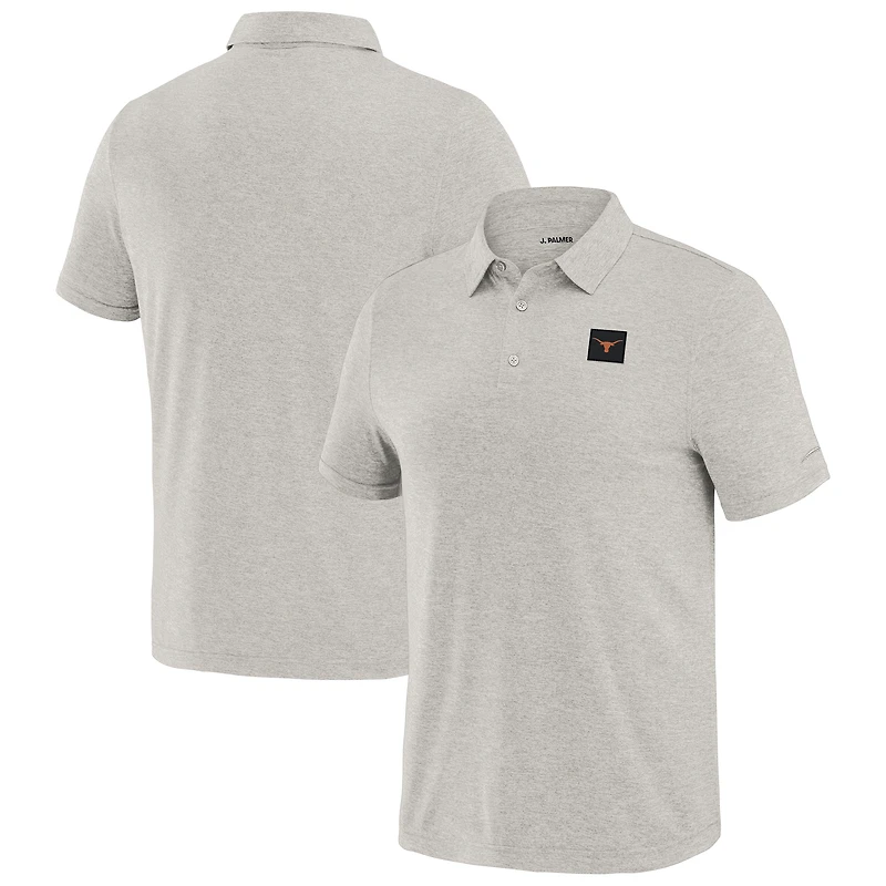 Men's J. Palmer  Cream Texas Longhorns Four Down Polo