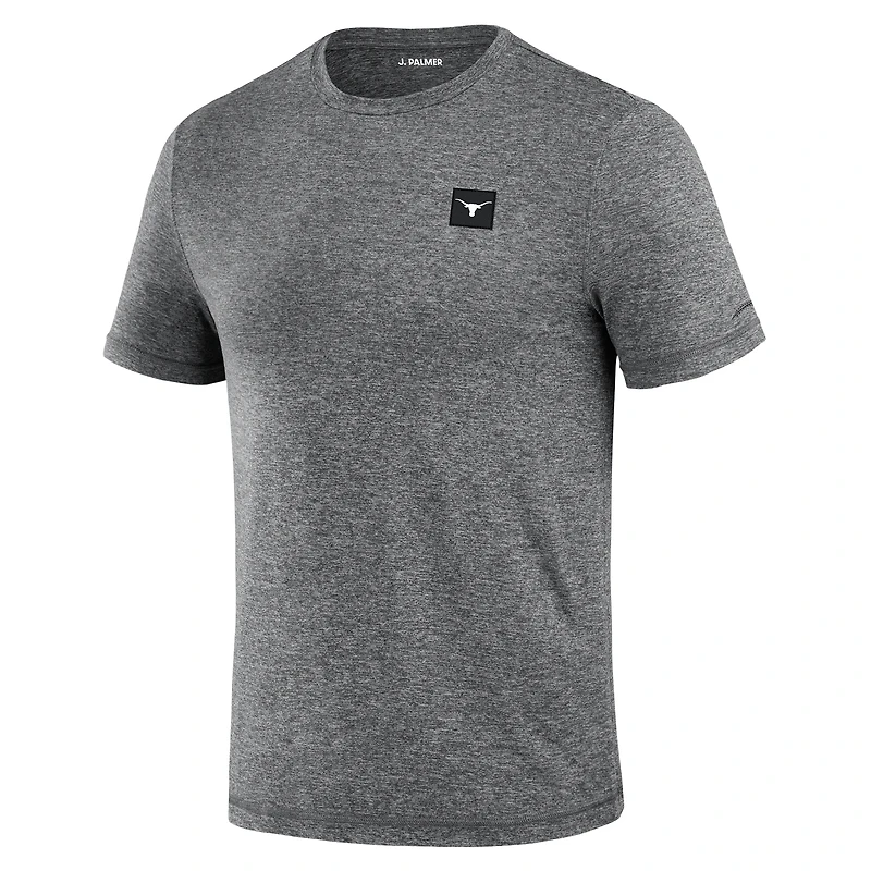 T-shirt noir chiné pour homme J. Palmer Texas Longhorns, motif quatre points