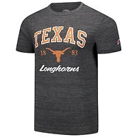 Men's League Collegiate Wear Charcoal Texas Longhorns  Arch Script Victory Falls Tri-Blend T-Shirt